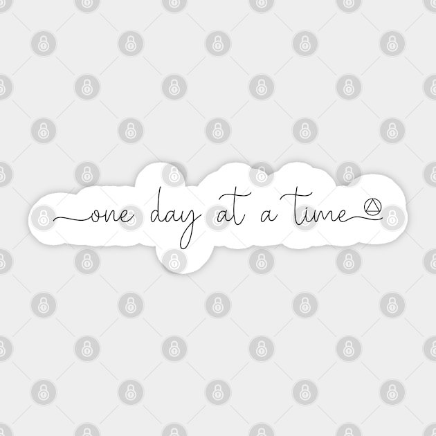 One Day At A Time With Small AA Symbol Sticker by SOS@ddicted